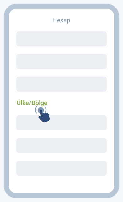 «Ülke/Bölge»yi seçin